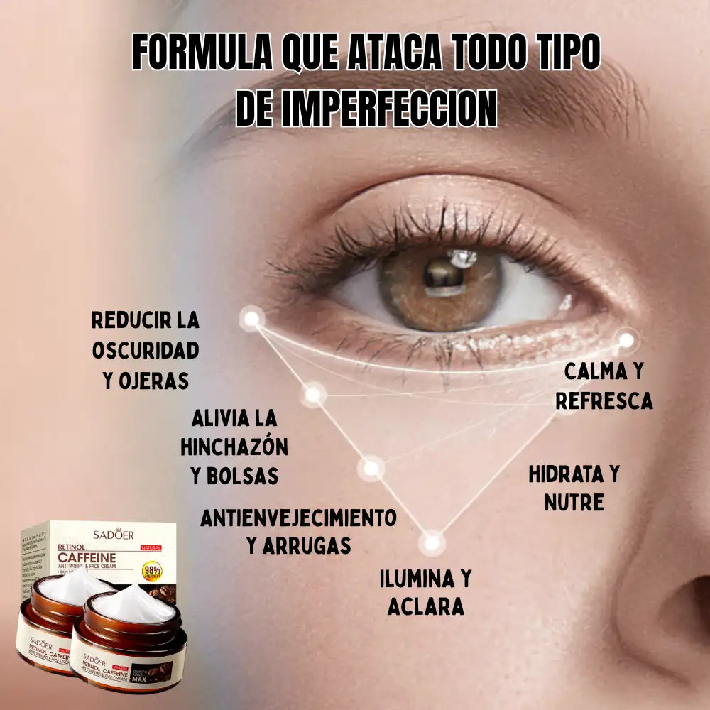 Coffe Eyes® Crema de cafeína - Mirada Fresca Joven y Descansada