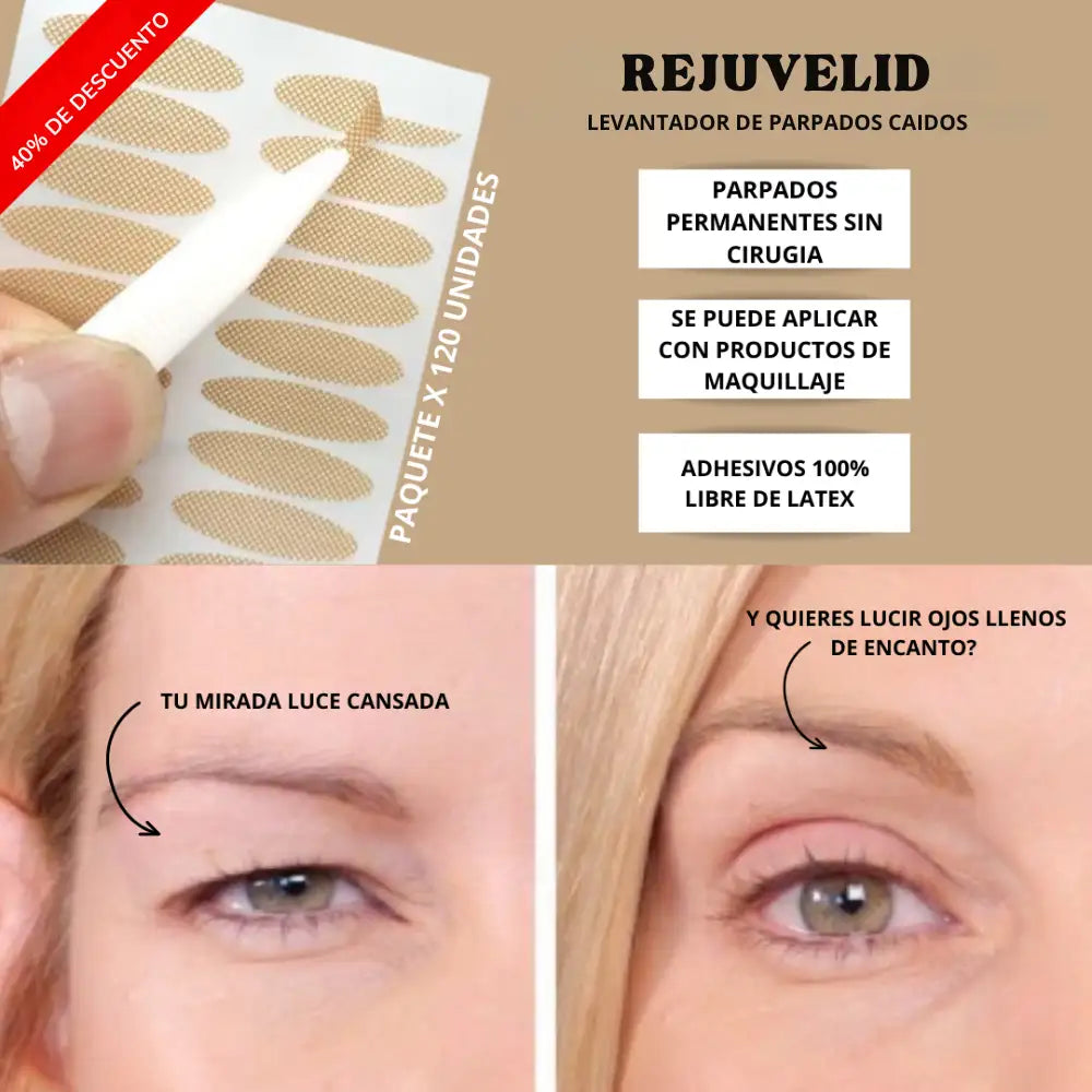 Rejuvelid™ Mejorado 👁️| Levanta tus párpados al instante, sin cirugía x 120 Pares