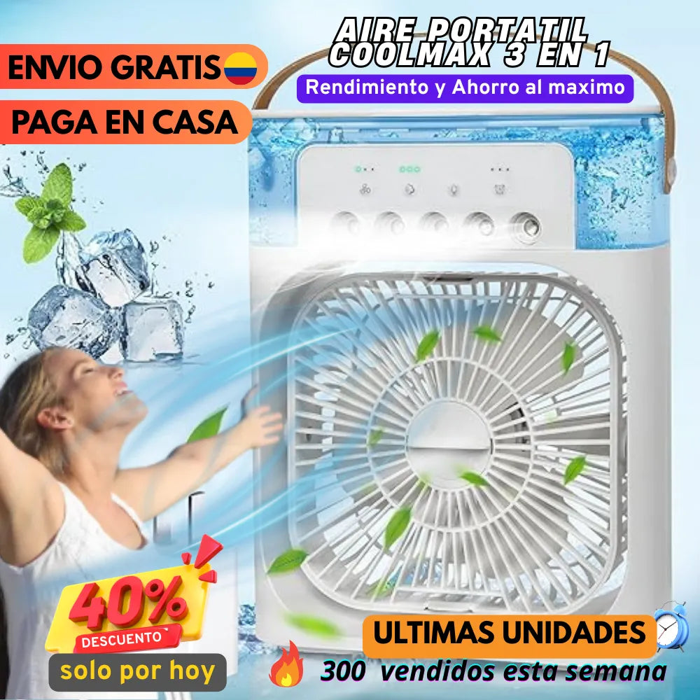 Aire Portatil CoolMax® 3 en 1 ❄️: Rendimiento y ahorro al Máximo🔋