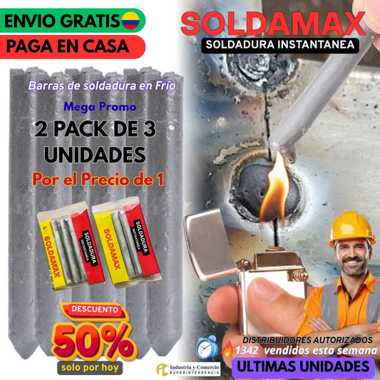 Barras de Soldadura en Frio SOLDAMAX® 🔩(2 Pack de 3 Unidades X el Precio de 1)