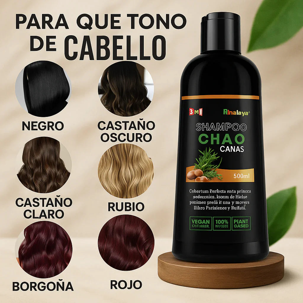 Chao Canas  Shampo 🧅: Recupera el color natural de tu cabello en minutos y previene la caida 🌿