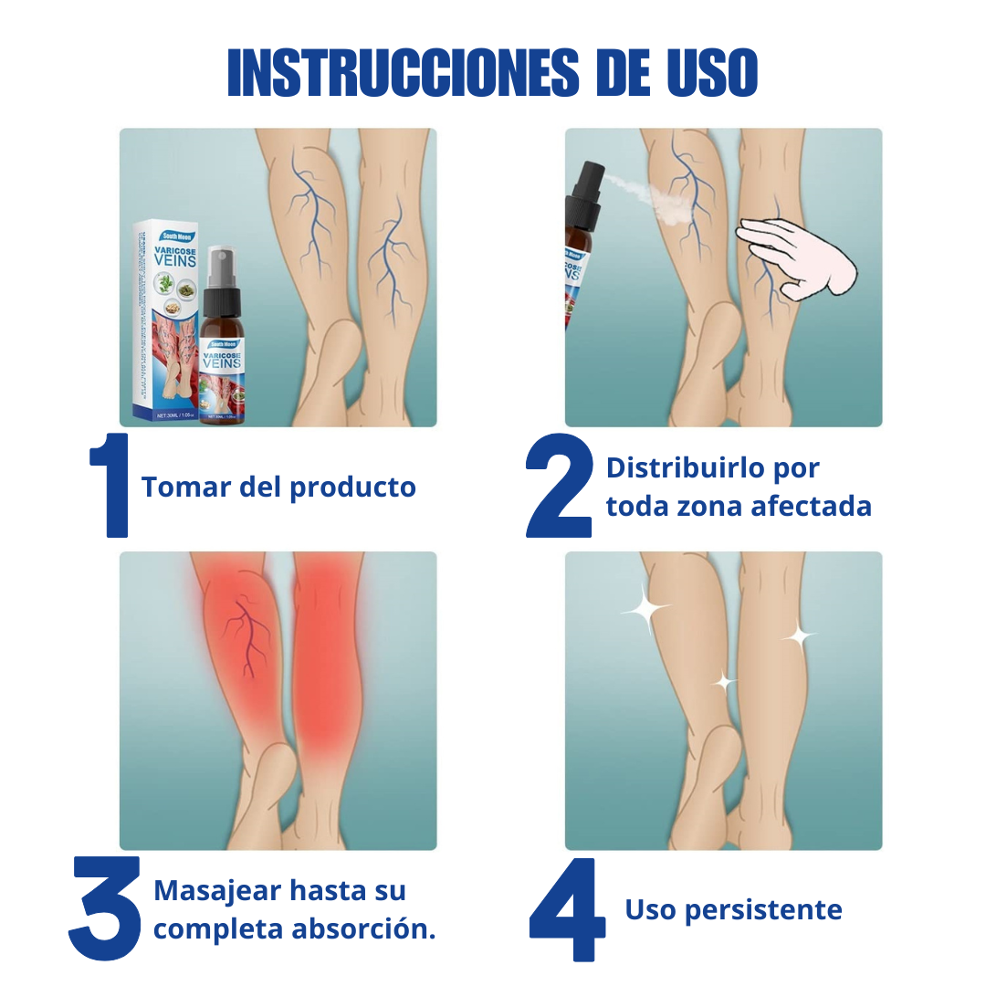 Spray Varicoce Veins® : Piernas mas sanas, Pasos mas firmes 🦵Paga 1 y Lleva 2 ¡Super Oferta SOLO POR HOY 🚀 40% de Descuento!
