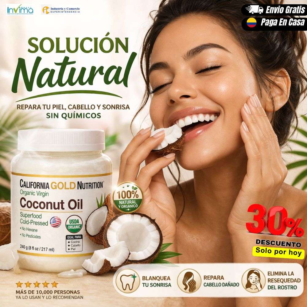 Coconut Oil - Aceite de Coco Prensado 200g - Solo por hoy 30% de descuento 🚀