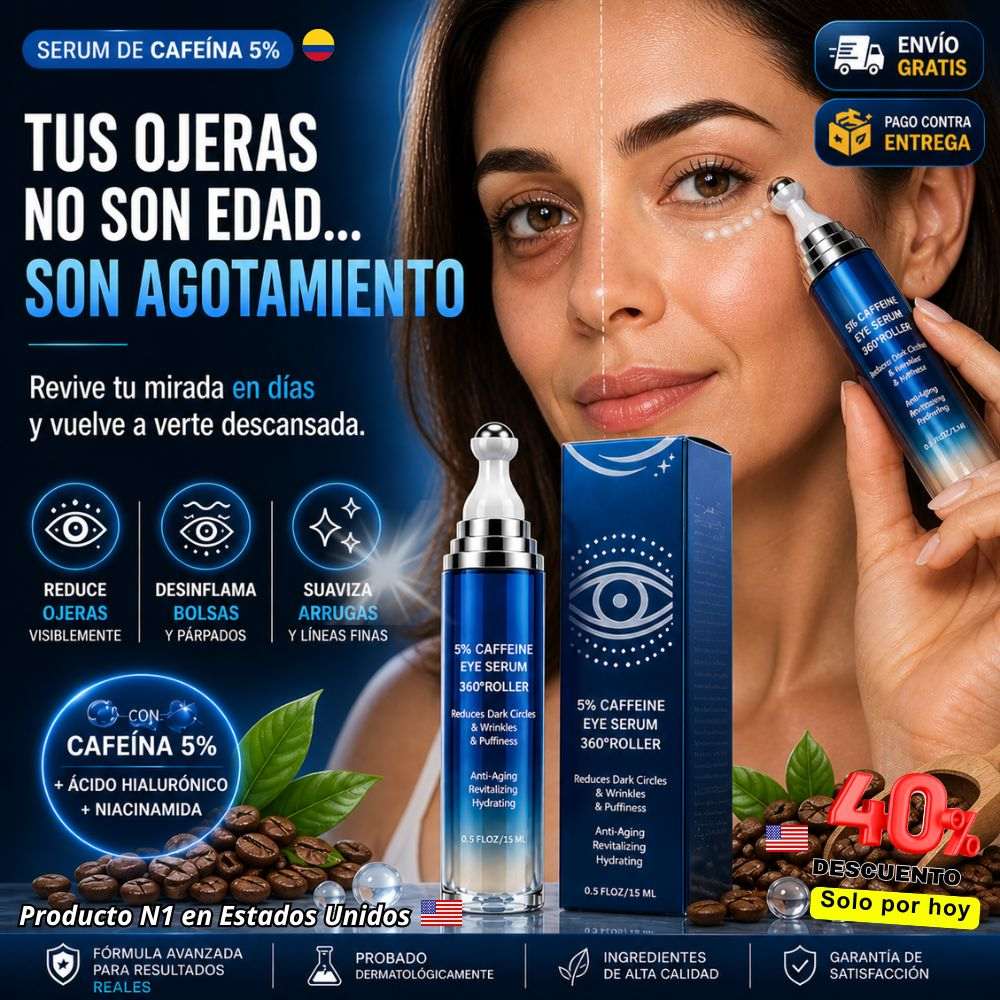 EyeLift® Serum de Cafeína 🫘– Recupera tu mirada y vuelve a darle vida tu rostro 👁️❄️ Solo por hoy 40% 🚀