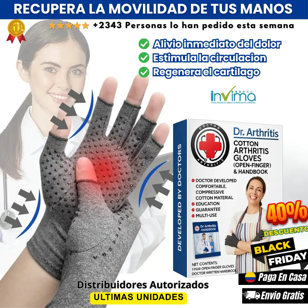 🌡️ ThermoFlex Gloves™🧤- Guantes de Compresión, movilidad y Calor Terapéutico ¡BlackFriday 40% Descuento!
