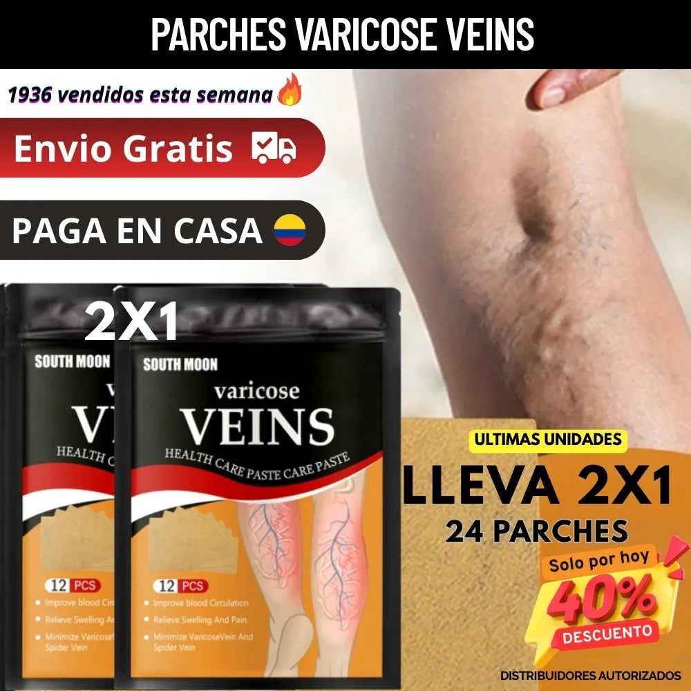 Parches Varicoce Veins® Lleva 2 Por el Precio de 1 (24 Unidades)