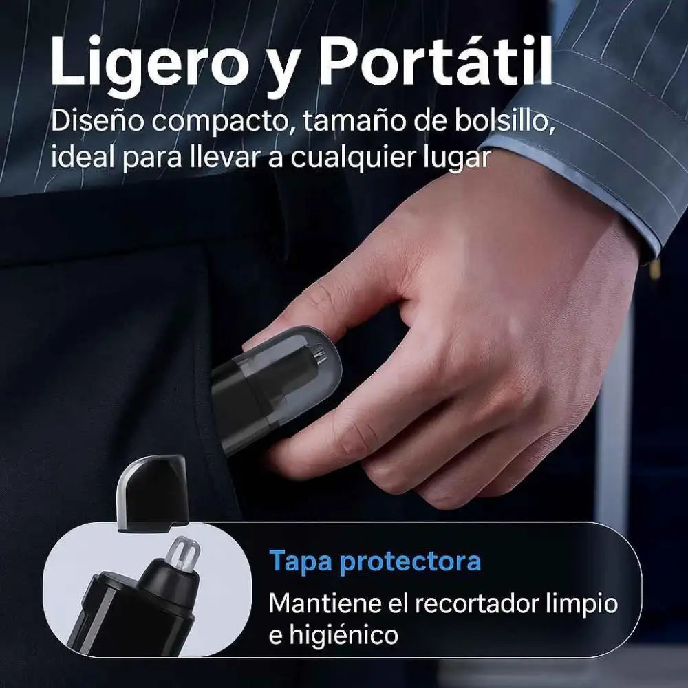 Trimax® Pro – Cortadora de Vello Nasal USB 👃: Corte limpio, sin dolor y con recarga rápida USB.🔋