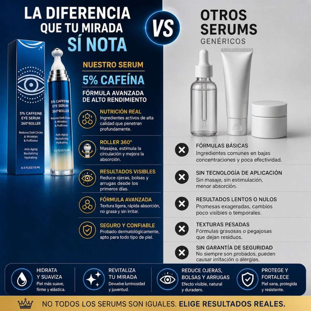 EyeLift® Serum de Cafeína 🫘– Recupera tu mirada y vuelve a darle vida tu rostro 👁️❄️ Solo por hoy 40% 🚀