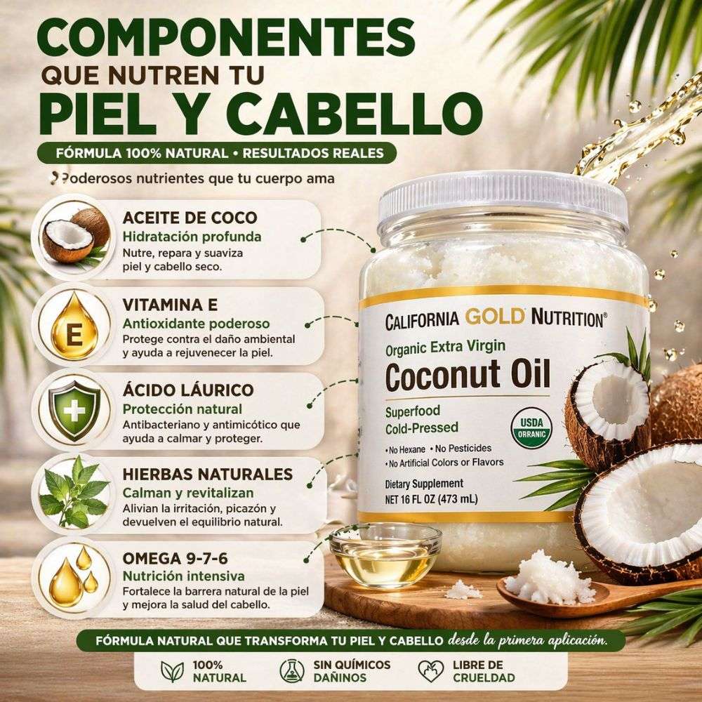Coconut Oil - Aceite de Coco Prensado 200g - Solo por hoy 30% de descuento 🚀