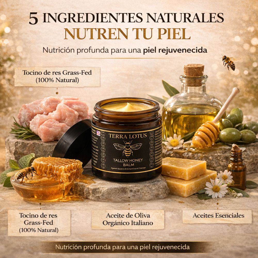 Terra Lotus® Sebo de Res Organico bioregenerativo para la piel del rostro - Solo por hoy 30% de descuento 🚀