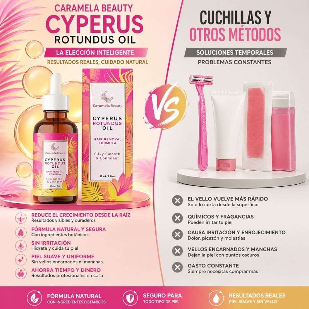 CYPERUS ROTUNDUS® 🍊 Serum Organico Eliminador de Vellos Permanentes🌿- Solo por hoy 40% de descuento 🚀