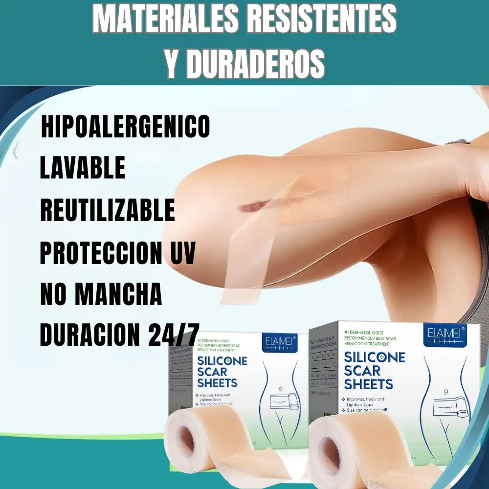 Silicone Scar Sheets® Cinta de Silicona Cicatrizante - Marcas invisibles, Piel Uniforme 🫆👣