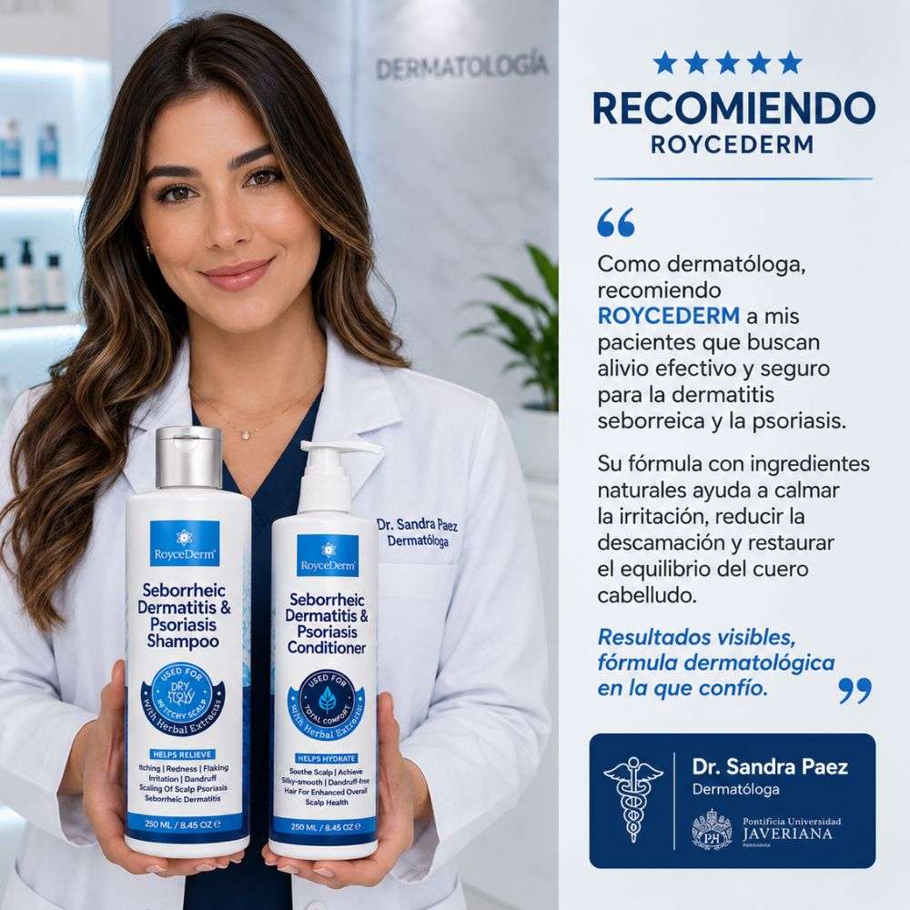 Combo Bioregenerativo de cuero cabelludo Roycederm Shampoo + Acondicionadora - Solo por hoy 30% de Descuento 🚀