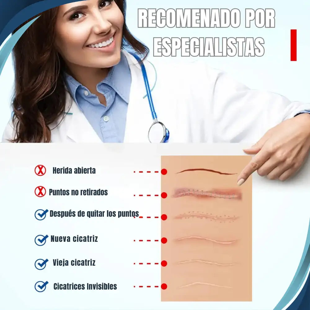 Silicone Scar Sheets® Cinta de Silicona Cicatrizante - Marcas invisibles, Piel Uniforme 🫆👣