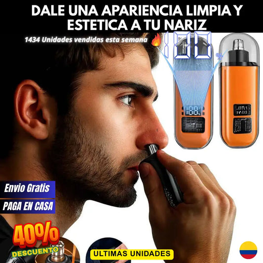 Trimax® Pro – Cortadora de Vello Nasal USB 👃: Corte limpio, sin dolor y con recarga rápida USB.🔋
