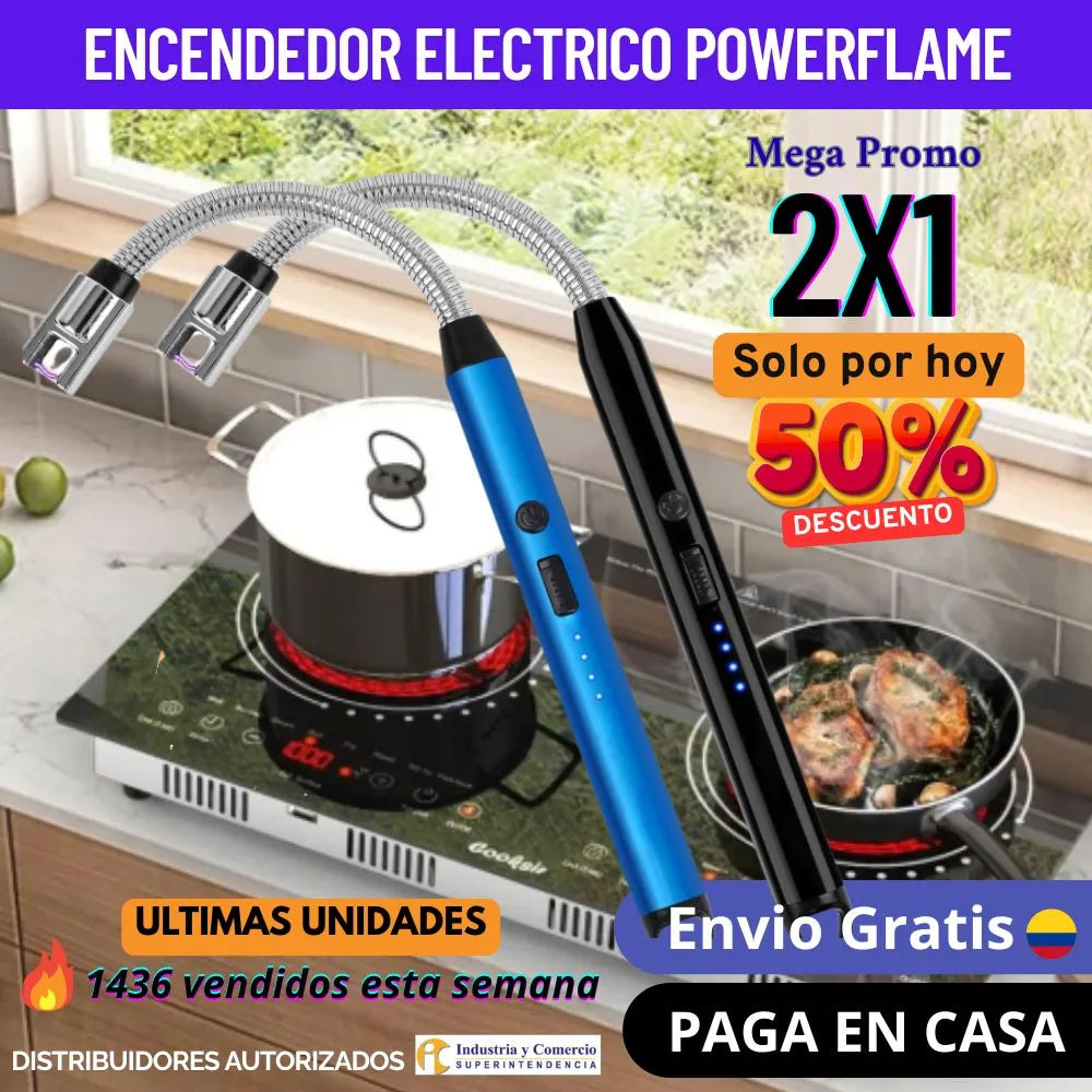 Encendedor Eléctrico Recargable🔋POWER FLAME®:  (Recibe 2 por el precio de 1)