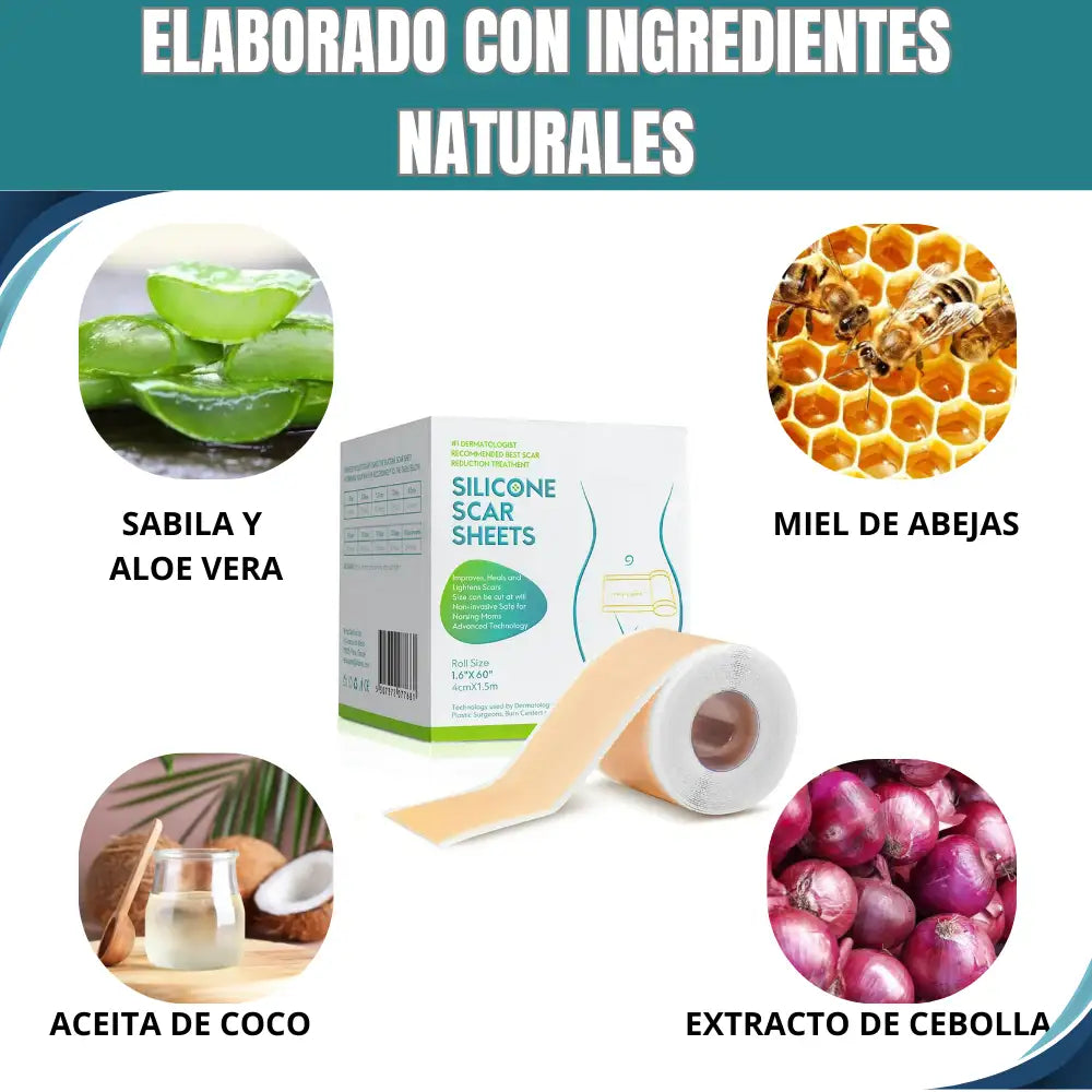 Silicone Scar Sheets® Cinta de Silicona Cicatrizante - Marcas invisibles, Piel Uniforme 🫆👣