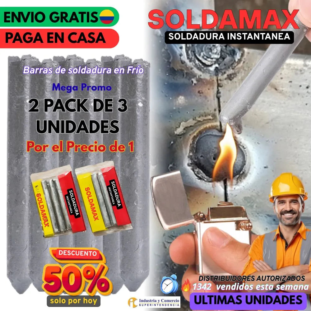Barras de Soldadura en Frio SOLDAMAX® 🔩(2 Pack de 3 Unidades X el Precio de 1)